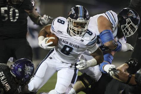 Maine running back Ramon Jefferson runs the ball in the first half of a ...