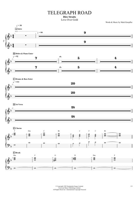 Telegraph Road Tab by Dire Straits (Guitar Pro) - Full Score | mySongBook