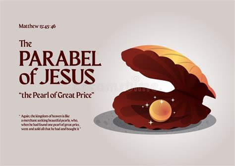 Parable of Jesus Christ about the Pearl of Great Price Stock Vector ...