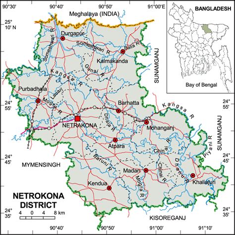 Maps of Bangladesh: Netrokona District