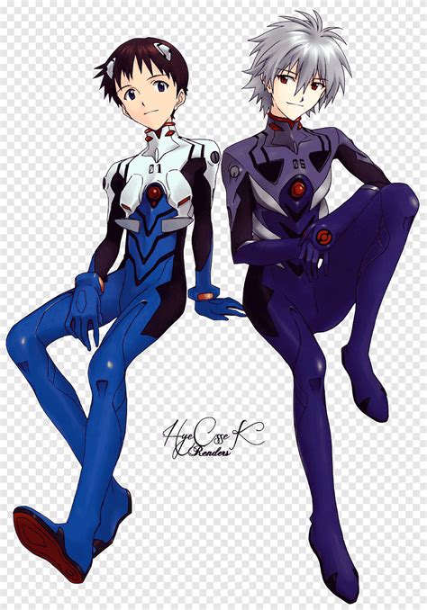 Kaworu Nagisa Shinji Ikari Evangelion Fanart, anderen, anime, blauw png | PNGEgg