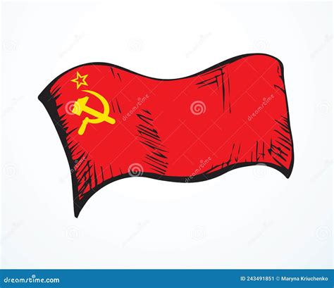 Flag of USSR. Vector Drawing Icon Stock Vector - Illustration of ...