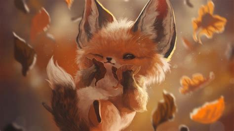 Autumn Lover Fox 4K wallpaper