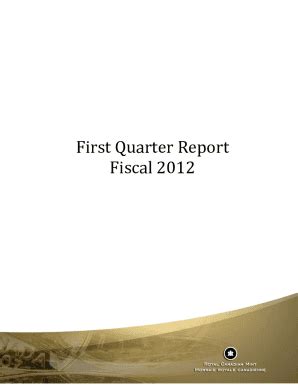 Fillable Online FIRST QUARTER FINANCIAL REPORT - Royal Canadian Mint Fax Email Print - pdfFiller