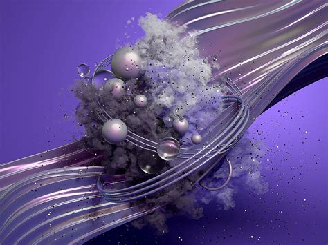 Colored background with simulation and primitives. :: Behance