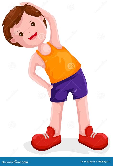 Boy exercises stock vector. Illustration of happy, object - 14203653