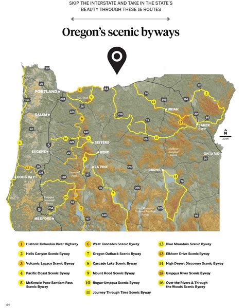 Oregon Scenic Byways Map - Map Of North Carolina Counties