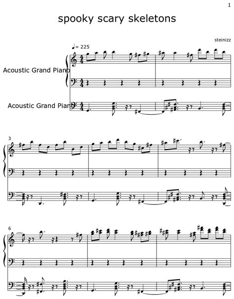 spooky scary skeletons - Sheet music for Piano