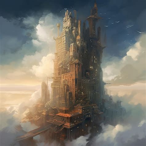 Premium AI Image | Fantasy art of the skyscrapper