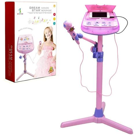 HANMUN Kids Karaoke Machine Microphone Musical Toys - Girls Pink ...