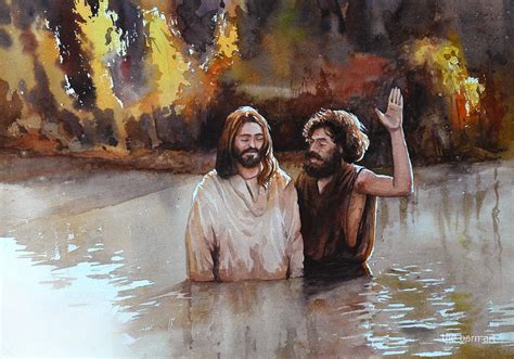 Baptism of Jesus Christ Painting by George Jacob | Pixels