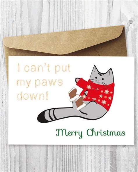 Printable Christmas Cat Card Funny Cat Christmas Cards