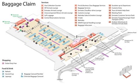 Dubai Airport Terminal 3 Maps - Emirates Terminal Map