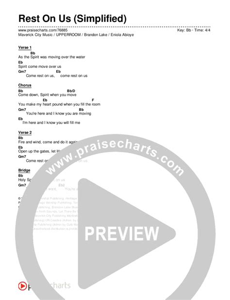 Rest On Us (Simplified) Chords PDF (Maverick City Music / UPPERROOM / Brandon Lake / Eniola ...