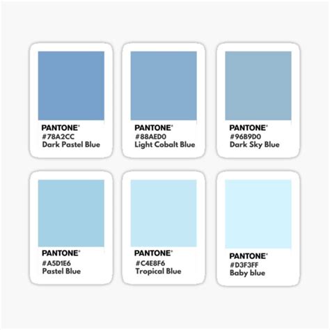 "Pastel blue pantone color swatch" Sticker for Sale by softlycarol ...