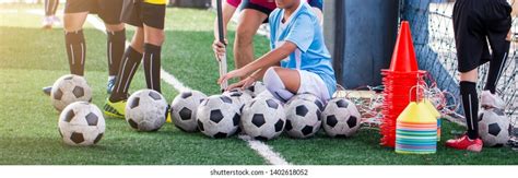 Kid Soccer Ball Soccer Training Equipment Stock Photo 1402618052 ...