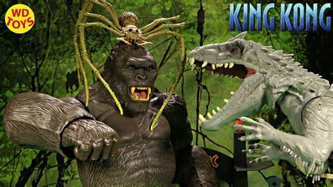 New King Kong Skull Island Giant Spider Vs Indominus Rex Jurassic World Creature Contact ...