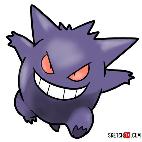 How To Draw Gengar Pokemon Sketchok Easy Drawing Guides Easy - PELAJARAN