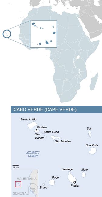 Map of Africa and Cabo Verde (Cape Verde) - South Africa Gateway