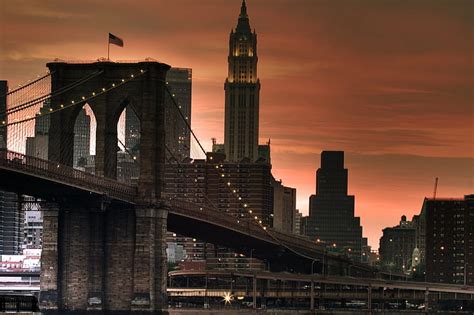 HD wallpaper: Brooklyn Bridge at Night, Brooklyn Bridge, New York, City ...