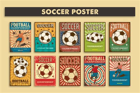 Retro Rustic Vintage Soccer Football Poster