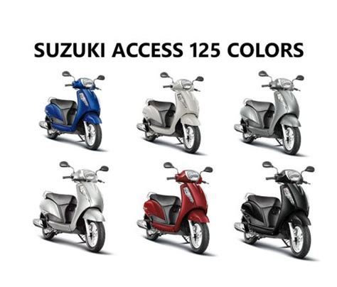 Suzuki Access 125 Colors: White, Red, Gray, Blue, Silver, Black - GaadiKey