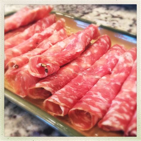 Soppressata salami stock image. Image of culinary, platter - 87788083