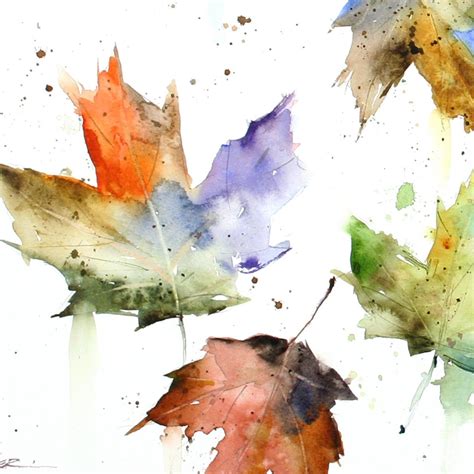 AUTUMN LEAVES Watercolor Print by Dean Crouser - Etsy | Watercolor print, Fall watercolor ...