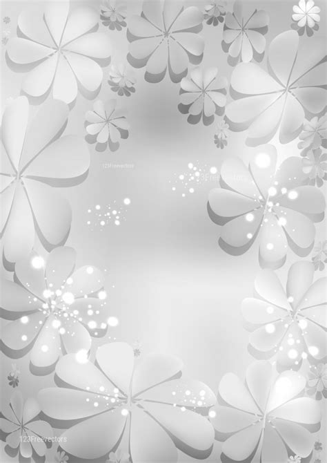 Light Grey Floral Background Vector Art