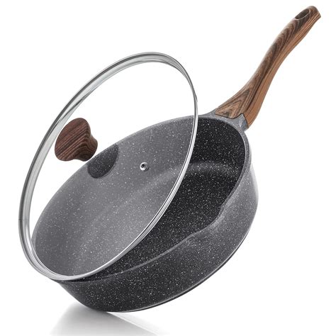 Buy SENSARTE Nonstick Deep Frying Pan Skillet, 11-inch Saute Pan with Lid, Stay-cool Handle ...