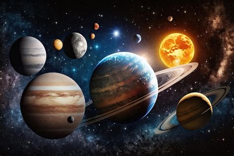 Premium AI Image | Diagram of a fantastic universe with planets and ...