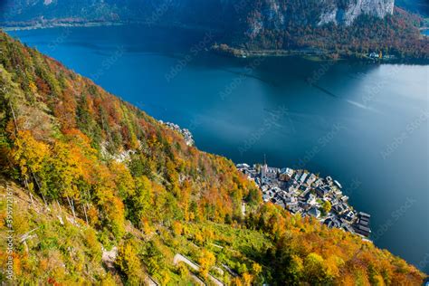 Hallstatt aerial view from Skywalk. Skywalk World Heritage View ...