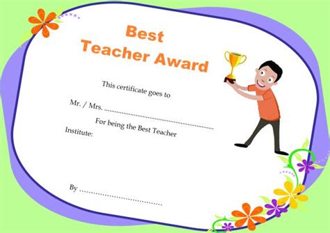 Teacher Of The Month Certificate Template (3) - TEMPLATES EXAMPLE | TEMPLATES EXAMPLE ...