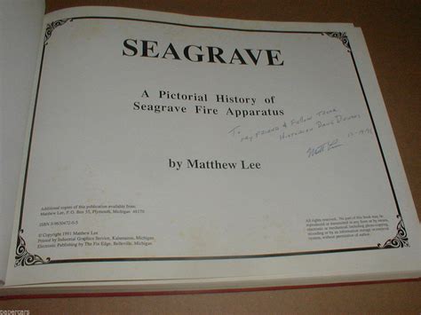 Seagrave Fire Apparatus Pictorial photo History trucks ladders equipment SIGNED | #1796326882