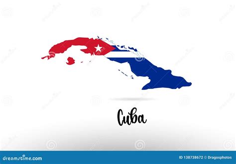 Cuba Country Flag Inside Map Contour Design Icon Logo Stock Vector - Illustration of logo ...