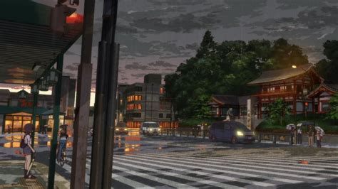 Cityscape Anime Scenery Wallpaper