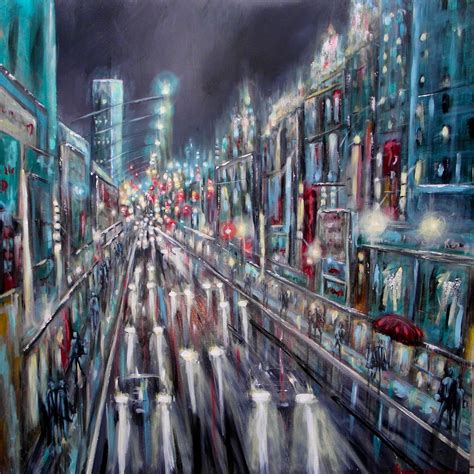 Modern abstract cityscape painting by Lindsey MacKay | Cityscape painting, Seascape paintings ...