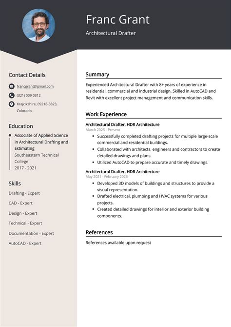 Architectural Drafter CV Example for 2023 (Skills & Templates)