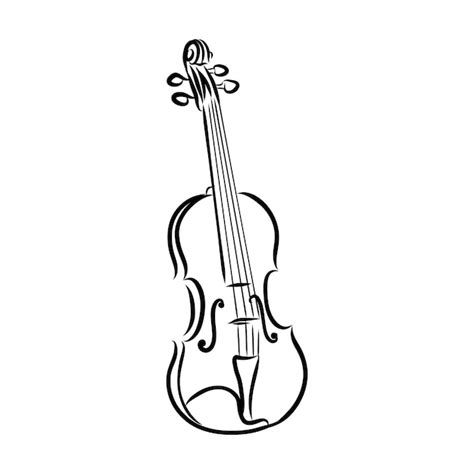 Violín bosquejado aislado. logo. ilustración de vector de violín ...