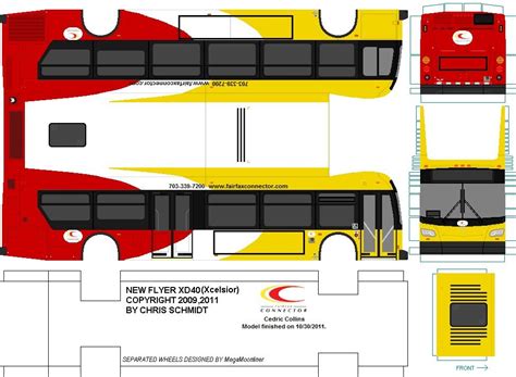 5+New Blue Bus Papercraft Template | Deporte Plus