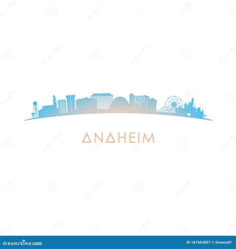 Anaheim Skyline Silhouette. Illustrazione Vettoriale - Illustrazione di destinazione, california ...