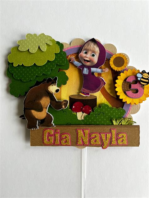 Masha and the Bear Masha Birthday Party Masha Cake Topper - Etsy Australia