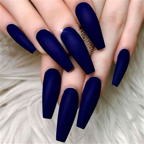 Elegant Dark Blue Nail Designs To Capture Your Heart; Black Nails; Summer Nails; Square Nail ...