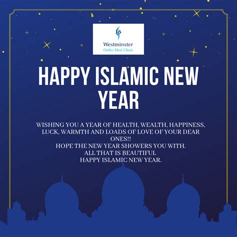 Happy Islamic New Year Wishes Card With Blue Backgrou - vrogue.co