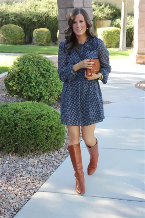 Cognac Navy | Outfits vestidos, Perfect fall dress, Fall boots outfit