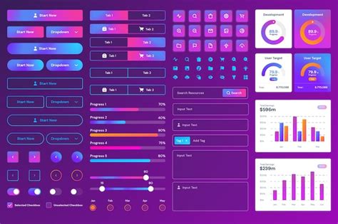 Premium Vector | Gradient ui/ux elements