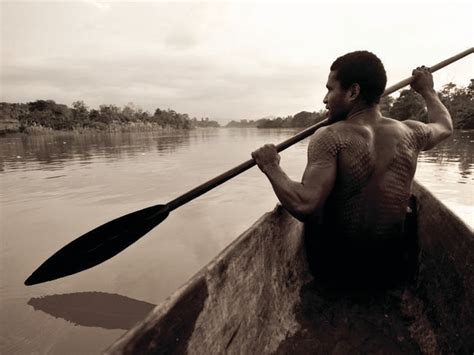 Crocodile scarification is an ancient initiation practised by the Chambri tribe of Papua New ...