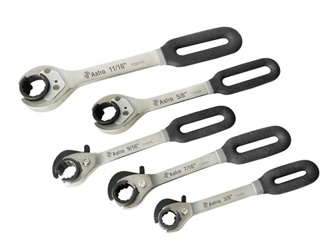 5pc Ratchet & Release Flare Nut Wrench Set - SAE | Astro Pneumatic Tools