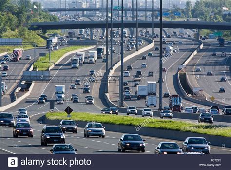 Highway 401 busiest widest highway in the world near Pickering town Stock Photo, Royalty Free ...