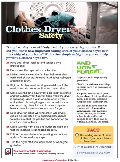 Dryer Safety - Preventing a fire caused by a dirty appliance | Yakima Fire Department